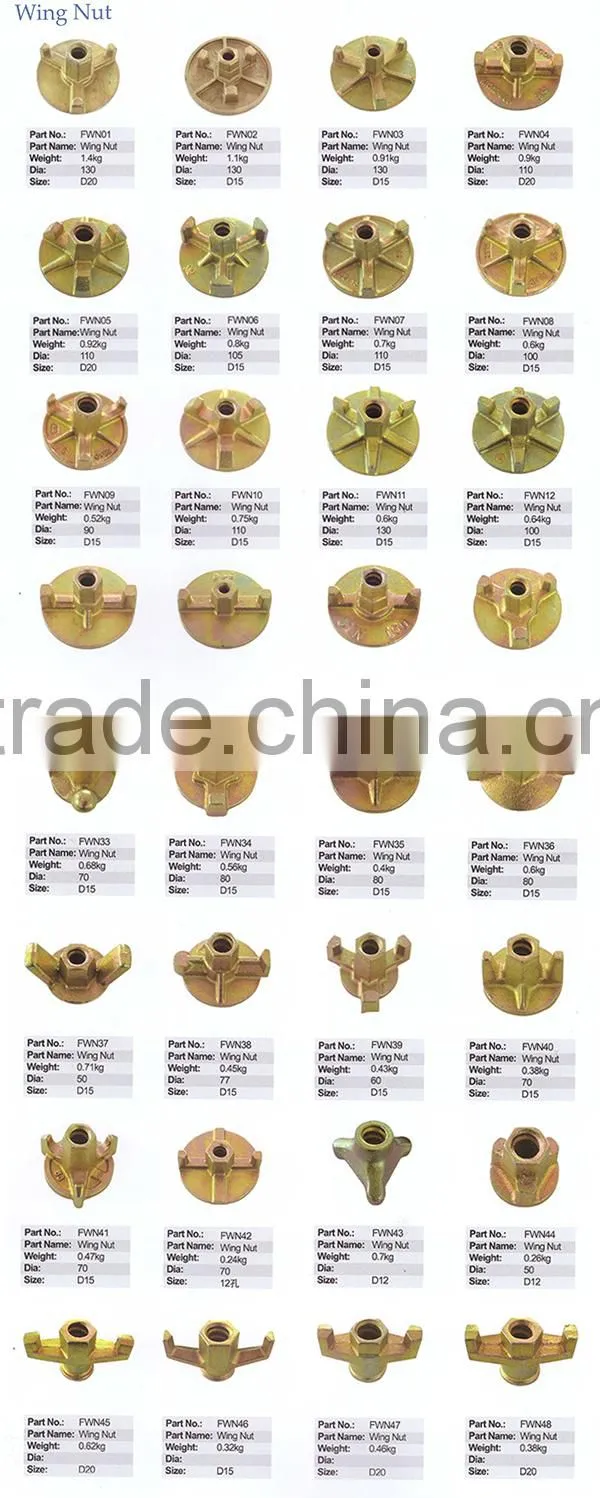 International Standard Galvanized Formwork Tie Rod Wing Nut