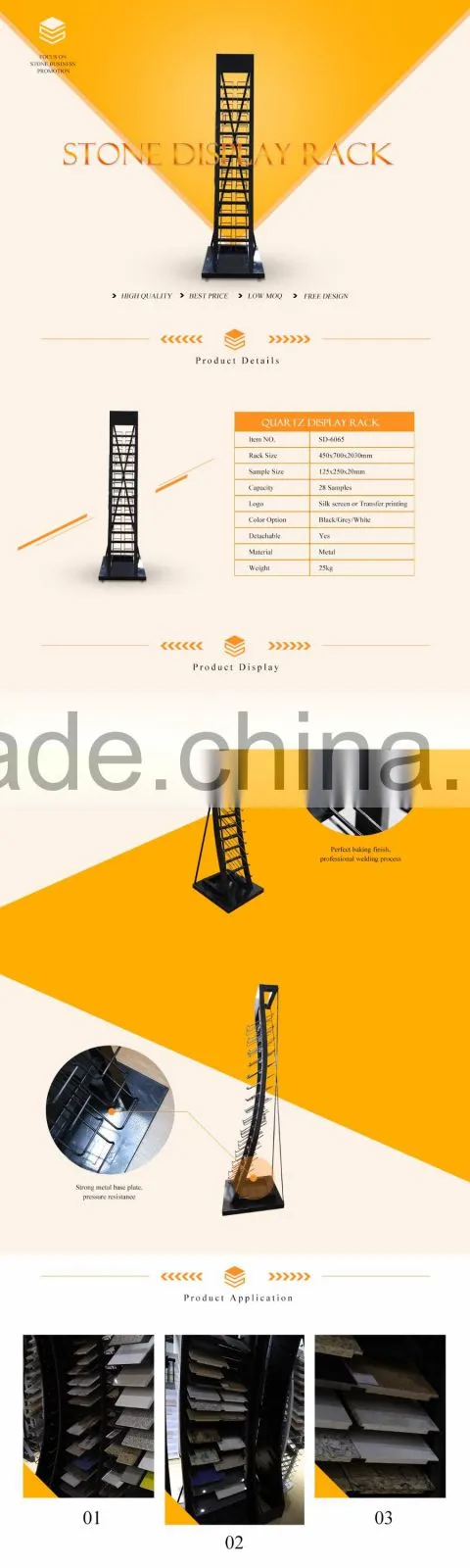 Solid Iron Stone Display Rack For Different Stone tile / HOT Sale