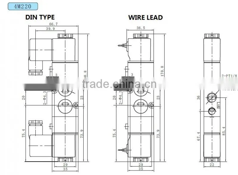 4M210-08 Solenoid Valve-Pneumatic Plate Type-AIRTAC type