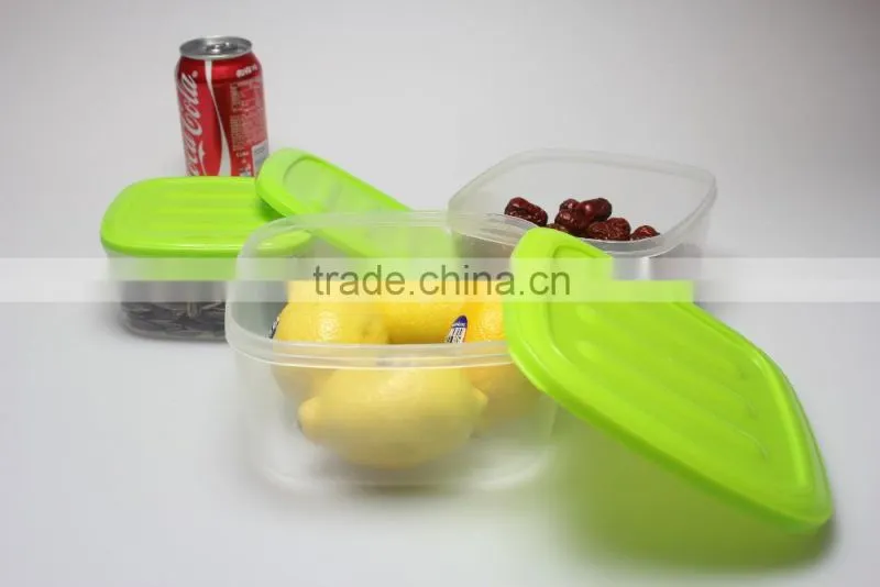 Food level plastic storage box crisper with lid