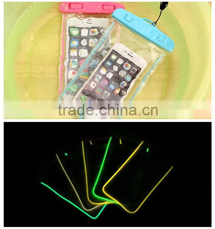Alibaba express wholesale price fluorescenet waterproof camera bag, waterproof bag for phone