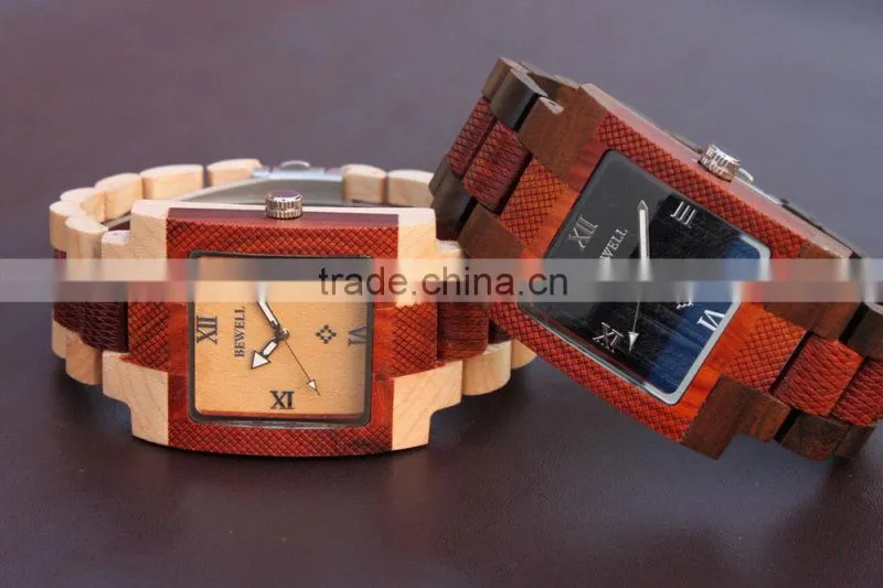 Mixed color Wristwatch Wooden Water Resistant Wooden WristWatch Women Men Wristwatch Wooden