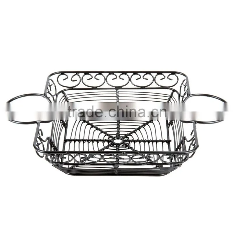 Icegreen Oval Black Metal Wire Basket With Holders