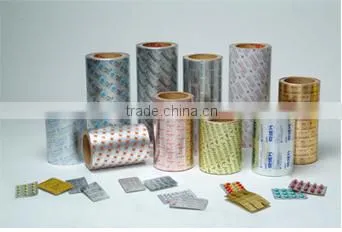 Qulaity pharmacy aluminum blister foil heat sealing with pvc/pvdc