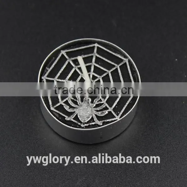Black and sliver glitter halloween Tea light, halloween spider light, witch and ghost tea light