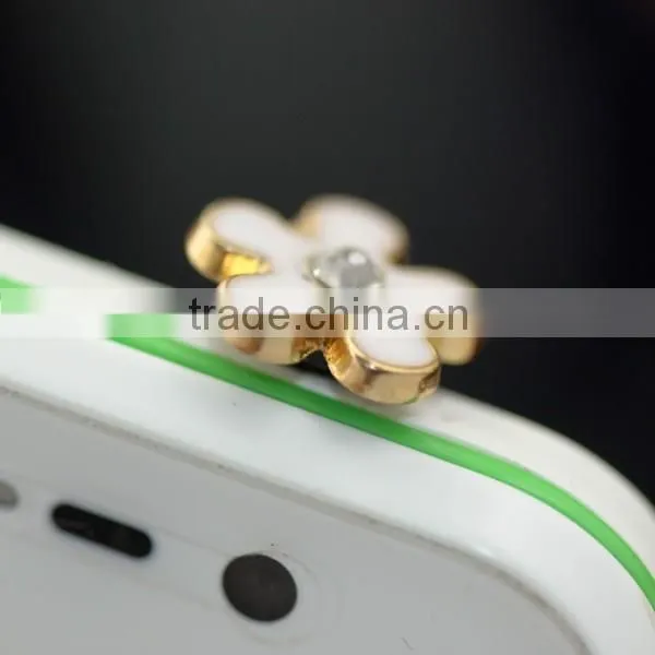 rhinestone dust plug luxurious flower earphone dust,promotion gift A135