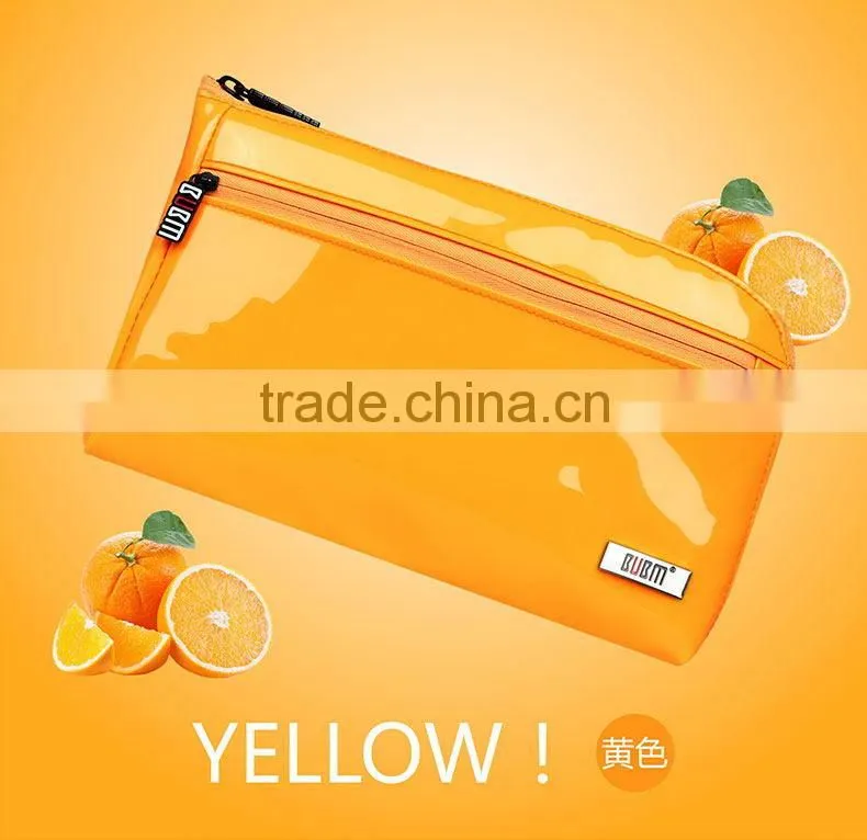 BUBM Design With Shenzhen PU Material Yellow Cosmetic Handbag For Wholesale