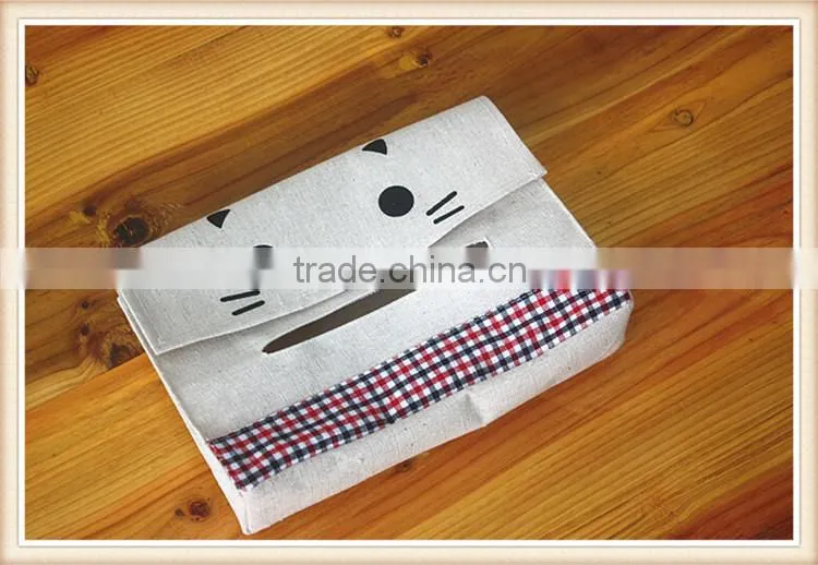 sun visor tissue box cotton and linen car tissue holder