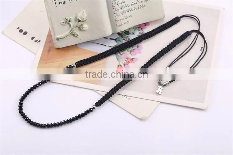 Latest classical style handmade black stone rope braided necklace for christmas gift