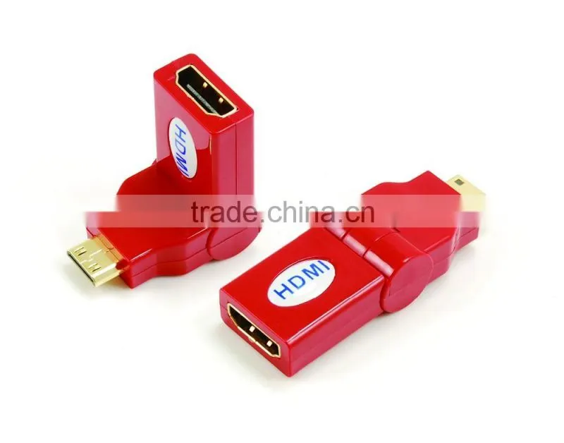 HDMI female to MINI male adapter rotating 180 degree