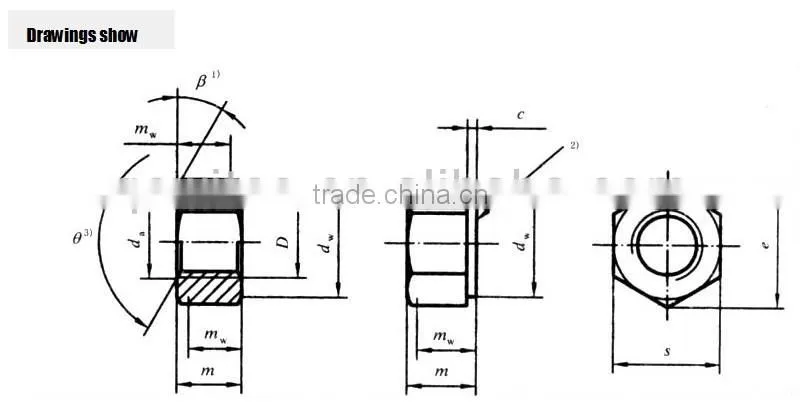 Grade 10 Din934 hex nut Cr3 zinc plated