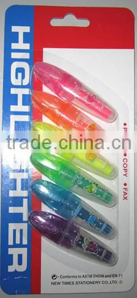 school student paper highlighter pen