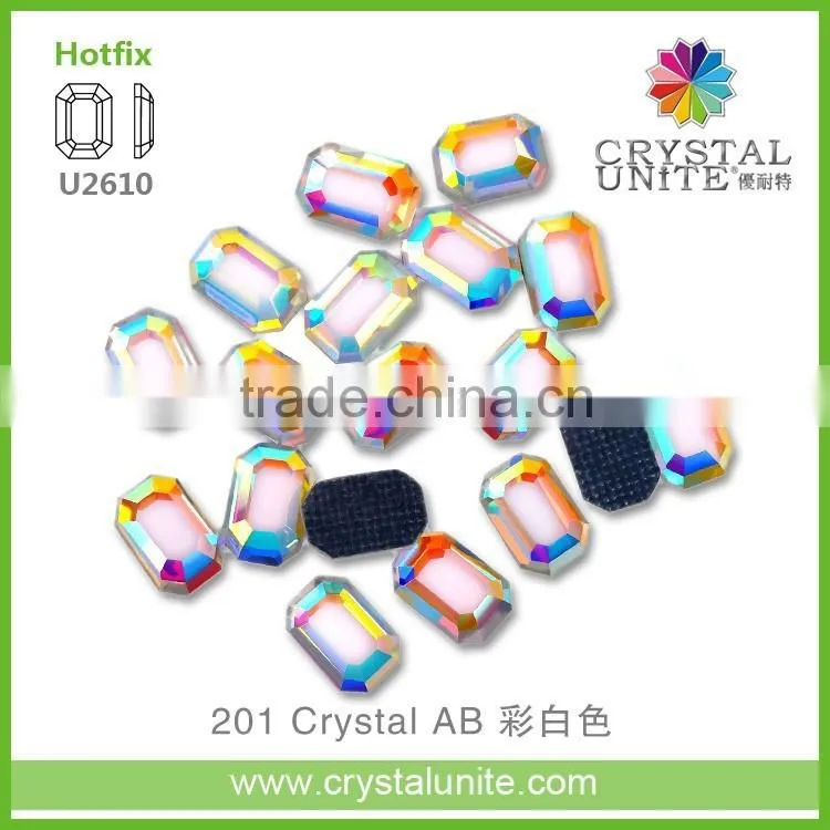 Crystal AB Octagon Glass Stone Flat Back U2610