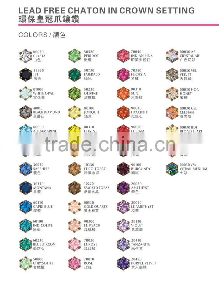 Crystal Unite Lead Free Chaton in Crown Setting, Smoked Topaz
