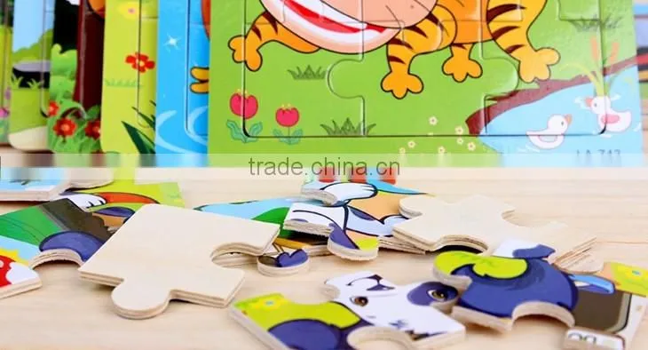 Wholesale 9 Pieces color Wooden Jigsaw Puzzle for children