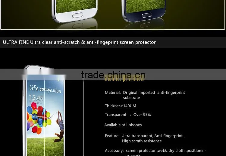 Mobile phone screen protector plastic for Sony xperia Z1 screen protector