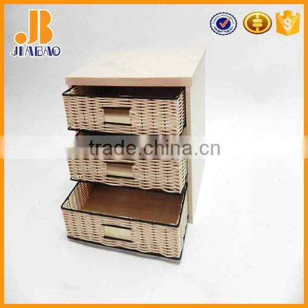 Rattan white storage cabinet