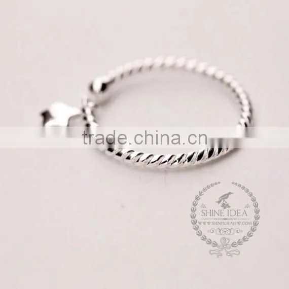 925 sterling solid silver kawaii lucky star adjustable ring fashion women ring jewelry supplies 6260549