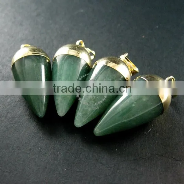 15x30mm water drop shape gold plated green aventurine jasper jade power stone pendant charm DIY supplies 1850208