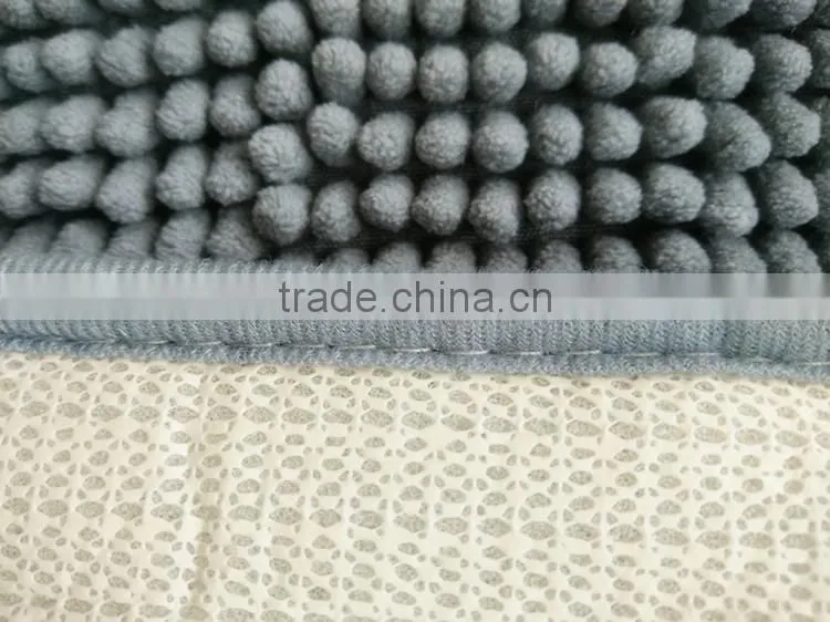 grey cheap low short pile chenille mat