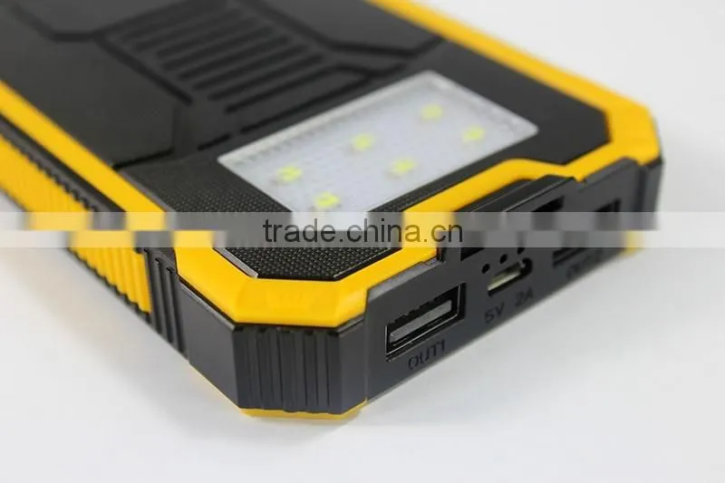 Hot sale waterproof cheap solar mobile phone charger 12000mah