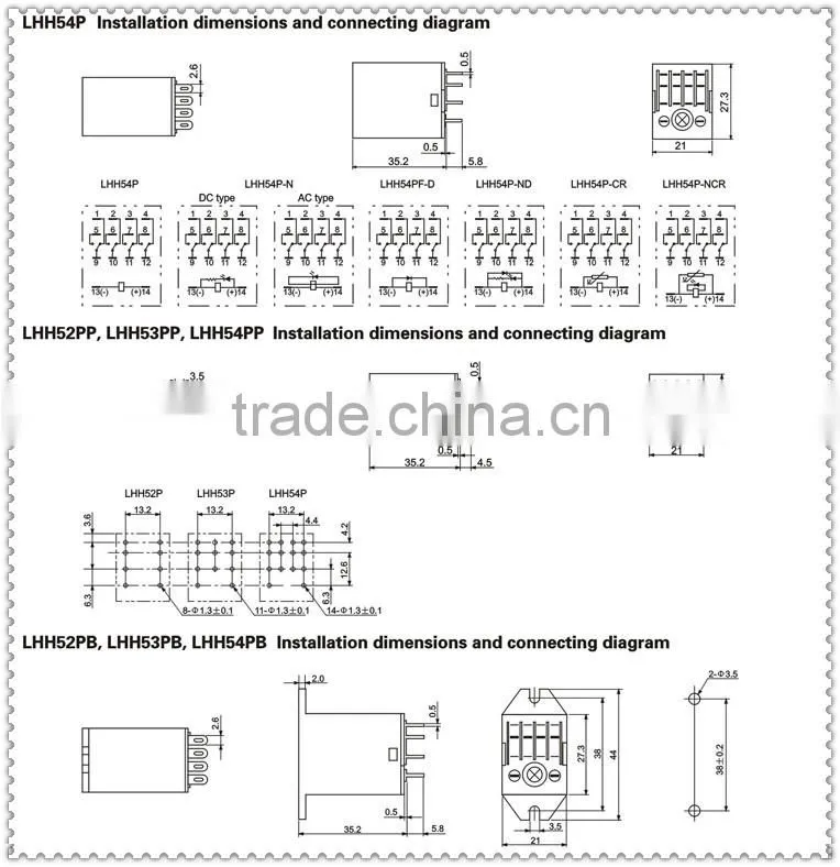 24volt 5A 8pins general purpose change over relay LHH52P/MY2