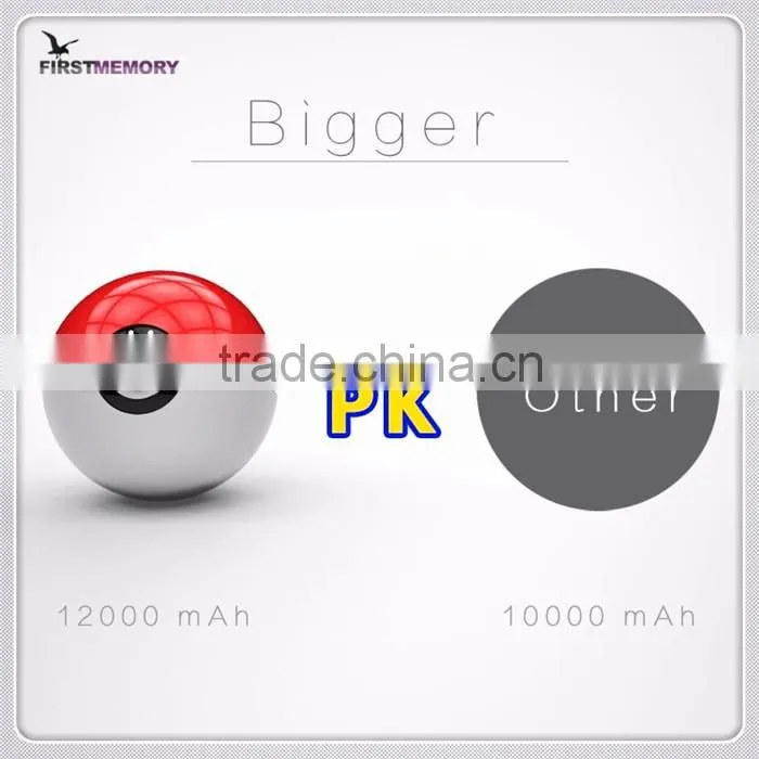 New arrival External Charger Pokemon GO 12000mAh Power Bank for i-Phone