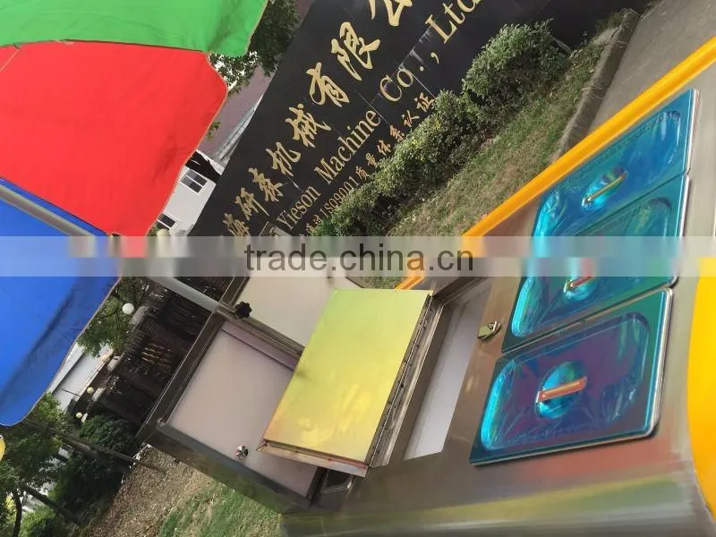 2.2m long hot dog fast food trailer / kebab grill mobile food cart / stainless steel material cargo box food kiosk design
