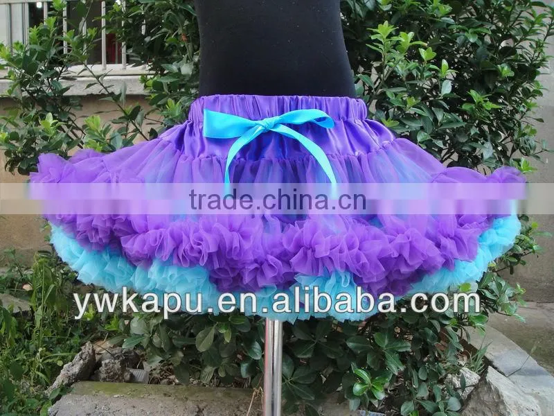 Romantic tutu fluffy tutu skirt with ribbon for kids satin tutus skirt