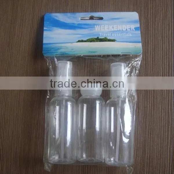 2014 best sell plastic travel bottle set for cosmetic