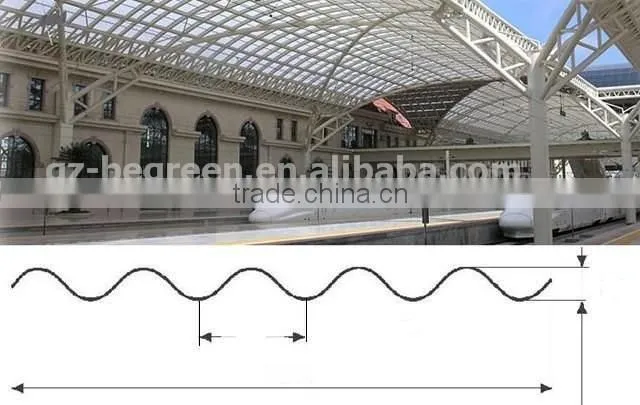 china clear PC corrugated plastic roofing sheets for wholesale