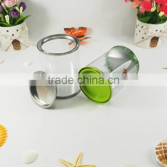 TOP sale Round tranparent christmas popcorn PVC tin bucket