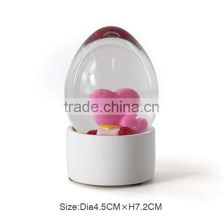 Plastic material love water globe