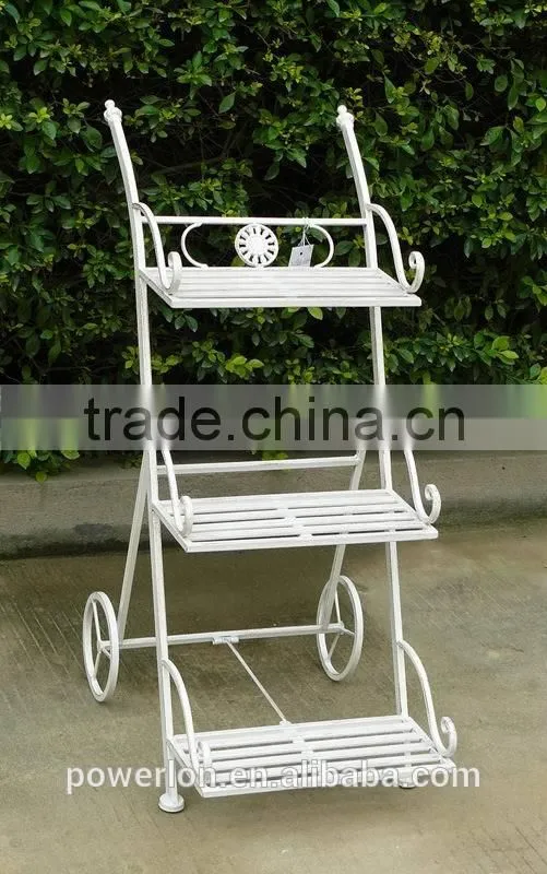 Vintage garden plant stand 3 tiers for outdoor and indoor
