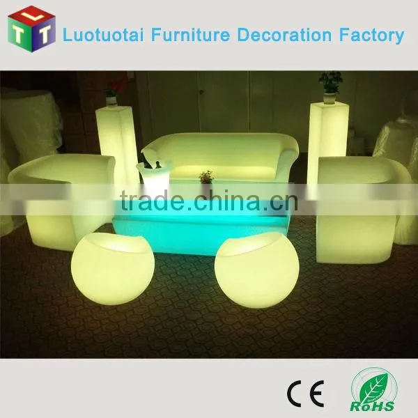PE plastic illuminated rechargeable battery led bar chair