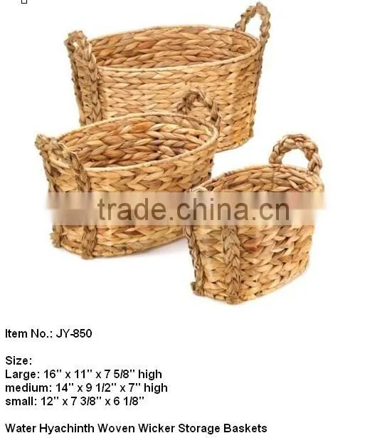 Lined Hyacinth decorative wicker baskets for baby