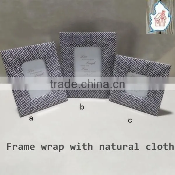 Cloth wrap square picture frame with lace maerial