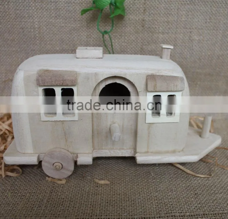 Custom small house shaped decorative wooden christmas gift boxes