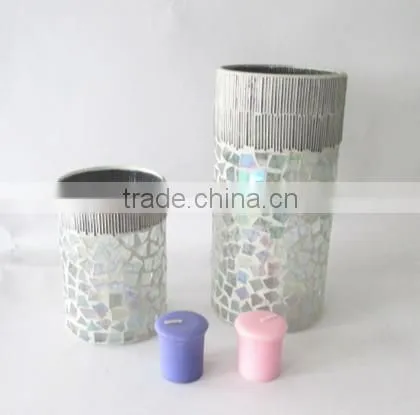 Cylinder Graceful Wedding Ornament Modern Silver Mosaic Blown Cheap Wholesale Vases