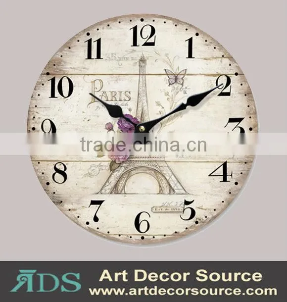 New design world map wall wooden clock