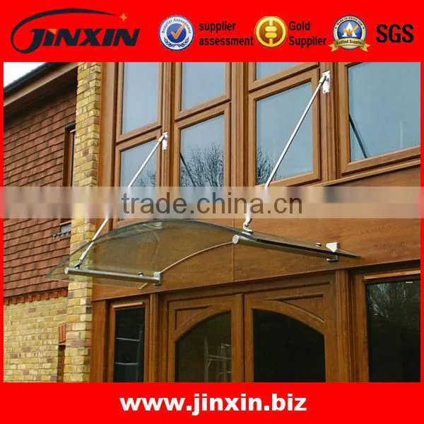 Modern Design Outdoor Tempered Glass Canopy / Rain Shelter Fittings/door window awnings
