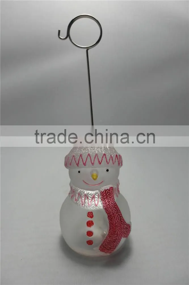 Snowman Memo Clips with Multicolor Molded Acrylic Based