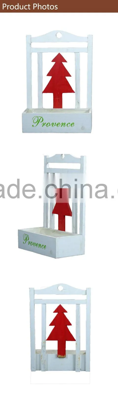 Christmas Tree Garden Planter Backrest Wooden Wall Hanging Flower Pot