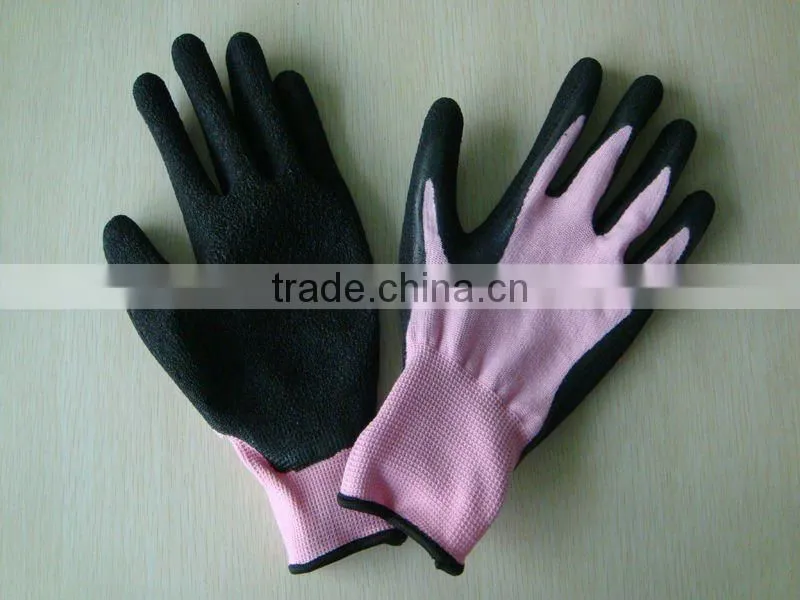 Colorful knit polyster glove latex coated ZMA0320