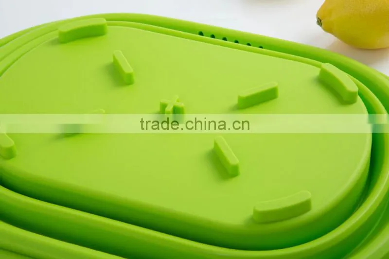 Silicone square shaped collapsible wash basin,storage bowl
