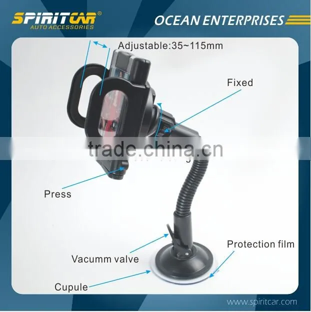 ABS Material Smart Car Phone Holder Windshield Car Mount Holder for iPhone 6 , 6+ , 5s , Samsung Galaxy Note 4 , 3