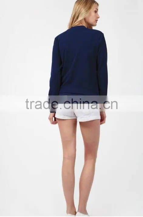 Custom Varsity Jackets Trendy Spring Knit Navy Bomber American Cheerleader Style Romber For Wholesale Blank Varsity Jackets