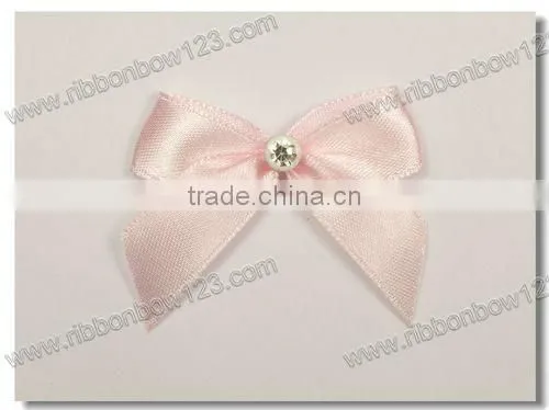 rhinestone centers pre made satin ribbon bow