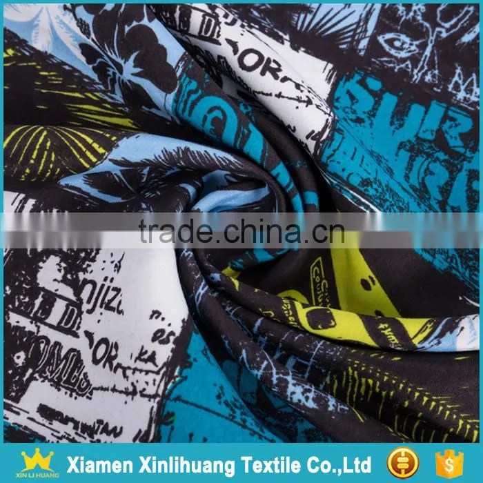 2017 Hot Selling Digital Printing 100% Polyester Twill Peach Skin Fabric