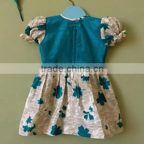 New arrival factory manufacture short sleeve printed kids clothing wholease new model baby girl casual dress